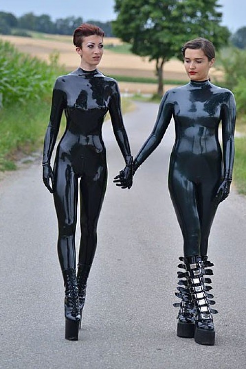 Sweet Trixie In Sexy Latex Catsuits