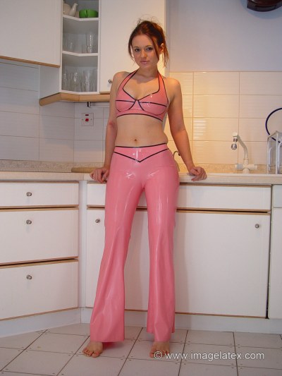 Becky In Sexy Pink Latex Outfit 1